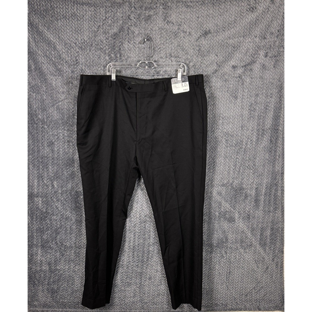 Pronto uomo Men's 46x32 Dress Pants NWT Black Platinum Suit 100% Wool $120